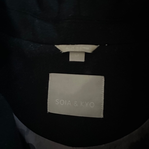 Soia and Kyo Black Wool Coat Size Small - Picture 3 of 4